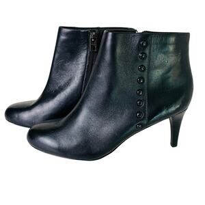 Coach Women's Hickory Soft Shine Calf Leather Stiletto Bootie Black Size 8